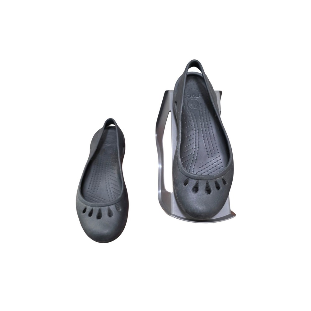 Crocs Women's‎ Black Teardrop Slingbacks Flats W7 Casual Slip-On Shoes
